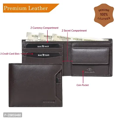 BAGMAN Genuine Leather Wallets for Men   RFID Protected Leather Wallet-thumb5