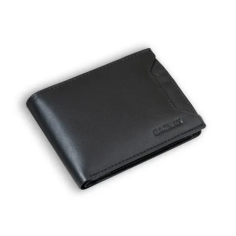 Stylish Leather Solid Two Fold Wallets For Men