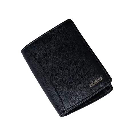 Stylish Leather Solid Two Fold Wallets For Men