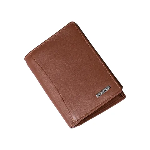 Stylish Leather Solid Two Fold Wallets For Men