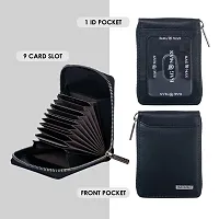 BAGMAN RFID Blocking Leather Wallet for Men Women   Vertical Credit Debit Card Holder-thumb1