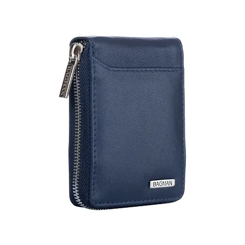 BAGMAN RFID Blocking Leather Wallet for Men Women | Vertical Credit Debit Card Holder