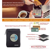 BAGMAN RFID Blocking Leather Wallet for Men Women | Vertical Credit Debit Card Holder-thumb4