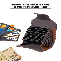 BAGMAN 13 Slots Leather Credit Card Holder Wallet for Men  Women (11 x 8.5 x 2.6 cm)-thumb1