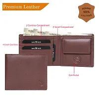 BAGMAN Leather Wallet for Men I 4 Card Slots I 2 Currency Compartments I1Coin Pocket-thumb2