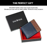 BAGMAN Mens Wallet - Genuine Leather Bi-fold Wallet | RFID Protected - Wallet for Men-thumb2