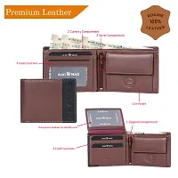 BAGMAN Mens Wallet - Genuine Leather Bi-fold Wallet   RFID Protected - Wallet for Men-thumb2