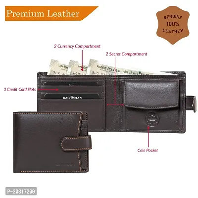 BAGMAN Genuine Leather Wallets for Men   RFID Protected Leather Wallet for Men  Mens Wallet with 5 Card Slots-thumb2