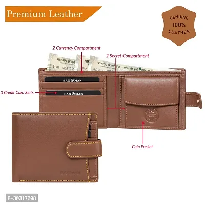 BAGMAN Genuine Leather Wallets for Men   RFID Protected Leather Wallet for Men  Mens Wallet with 5 Card Slots-thumb3