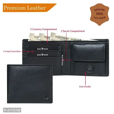 BAGMAN Wallet for Men, Rakhi Combo Set for Brother | Mens Wallet (BLACK)-thumb3