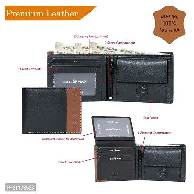 BAGMAN Rakhi Hamper, Mens Leather Wallet for Brother Combo Set | Mens Wallet (BLACK)-thumb4