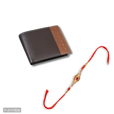 BAGMAN Rakhi Hamper, Mens Leather Wallet for Brother Combo Set | Mens Wallet (BROWN)-thumb0