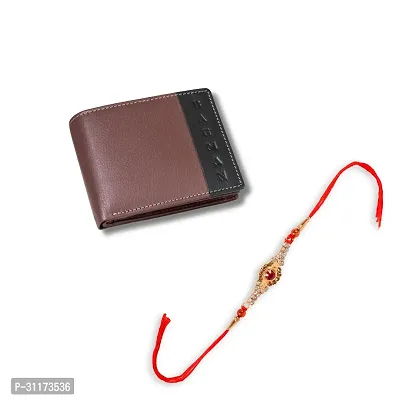 BAGMAN Rakhi Hamper, Mens Leather Wallet for Brother Combo Set | Mens Wallet (MAROON)