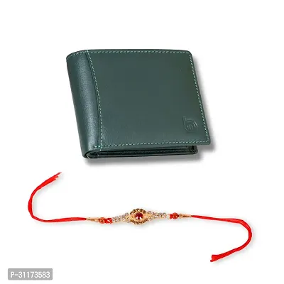 BAGMAN Rakhi Hamper, Mens Leather Wallet for Brother Combo Set (1 Rakhi, 1 Leather Wallet)