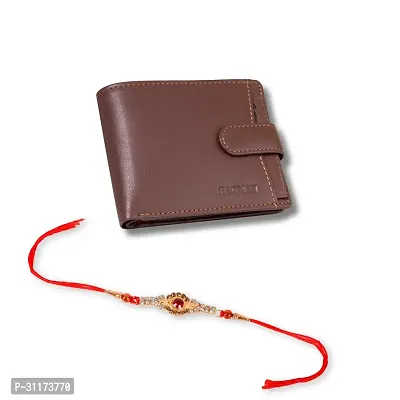 BAGMAN Rakhi Gift Set for Brother - Premium Mens Combo   Gift Set of Leather Wallet , Rakhi for Brother (MAROON)