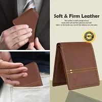 BAGMAN Rakhi Gift Set for Brother - Premium Men's Combo | Gift Set of Leather Wallet, Rakhi for Brother (TAN)-thumb1