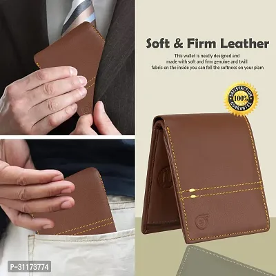 BAGMAN Rakhi Gift Set for Brother - Premium Men's Combo | Gift Set of Leather Wallet, Rakhi for Brother (TAN)-thumb2