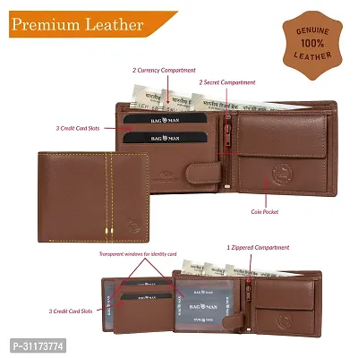 BAGMAN Rakhi Gift Set for Brother - Premium Men's Combo | Gift Set of Leather Wallet, Rakhi for Brother (TAN)-thumb5