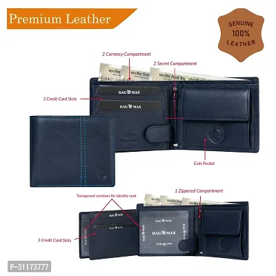 BAGMAN Rakhi Gift Set for Brother - Premium Mens Combo   Gift Set of Leather Wallet, Rakhi for Brother (BLUE)-thumb4