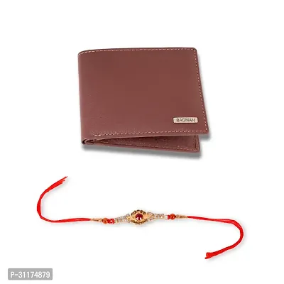 BAGMAN Rakhi Hamper Classic Mens Leather Wallet for Brother (MAROON)