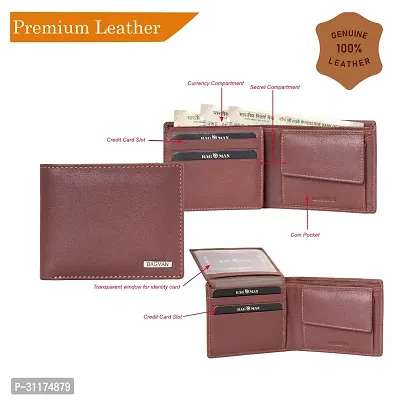 BAGMAN Rakhi Hamper Classic Mens Leather Wallet for Brother (MAROON)-thumb2