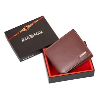 BAGMAN Rakhi Hamper Classic Mens Leather Wallet for Brother (MAROON)-thumb3