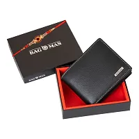 BAGMAN Rakhi Hamper Classic Mens Leather Wallet for Brother (BLACK)-thumb4