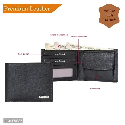 BAGMAN Rakhi Gift Hamper for Brother | Classic Wallet for Men Combo/Gift Set of Leather Wallet and Rakhi for Brother (BLACK)-thumb3