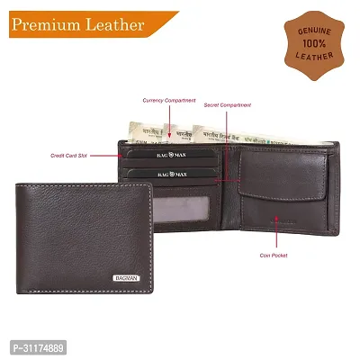 BAGMAN Rakhi Gift Hamper for Brother   Classic Wallet for Men Combo/Gift Set of Leather Wallet and Rakhi for Brother (BROWN)-thumb5