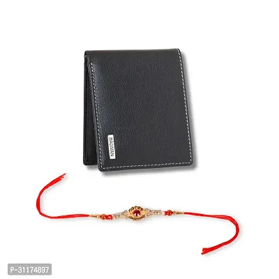 BAGMAN Wallet for Men, Rakhi Combo Set for Brother | Mens Wallet (BLACK)-thumb0