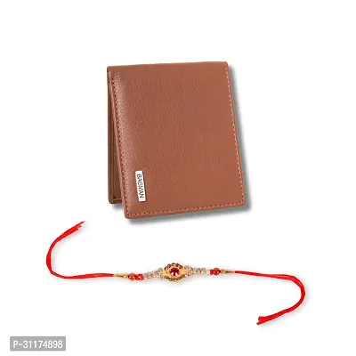 BAGMAN Wallet for Men, Rakhi Combo Set for Brother | Mens Wallet (TAN)