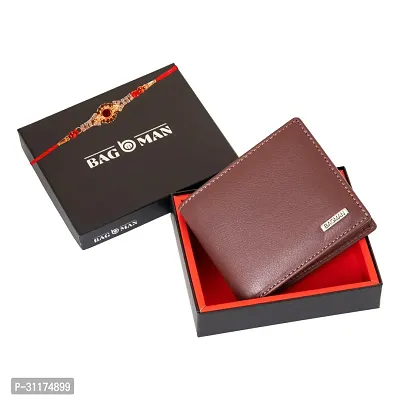 BAGMAN Wallet for Men, Rakhi Combo Set for Brother | Mens Wallet (MAROON)-thumb2