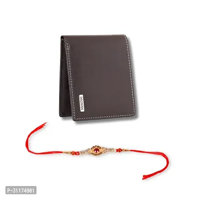 BAGMAN Wallet for Men, Rakhi Combo Set for Brother | Mens Wallet (BROWN)-thumb0