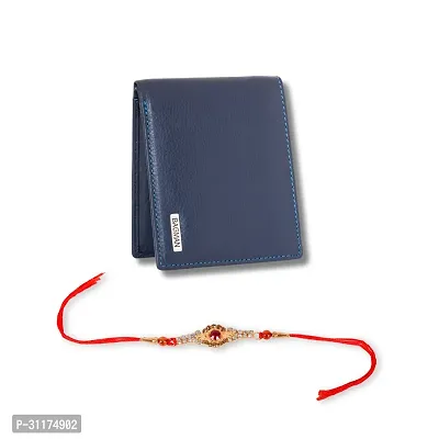 BAGMAN Wallet for Men, Rakhi Combo Set for Brother | Mens Wallet (BLUE)