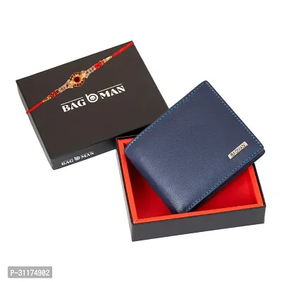 BAGMAN Wallet for Men, Rakhi Combo Set for Brother   Mens Wallet (BLUE)-thumb2