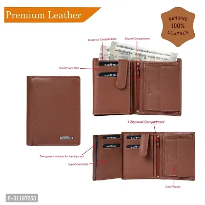 BAGMAN Rakhi Gift Hamper for Brother - Classic Men's Leather Wallet, and Rakhi Combo Gift Set for Brother (TAN)-thumb2