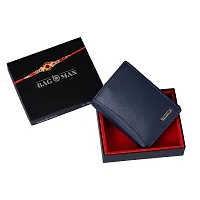 BAGMAN Rakhi Gift Hamper for Brother - Classic Mens Leather Wallet, and Rakhi Combo Gift Set for Brother (BLUE)-thumb4