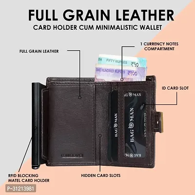 BAGMAN Rakhi Hamper, Mens Leather Card Holder for Brother Combo Set (1 Rakhi, 1 Leather Card Holder)-thumb2