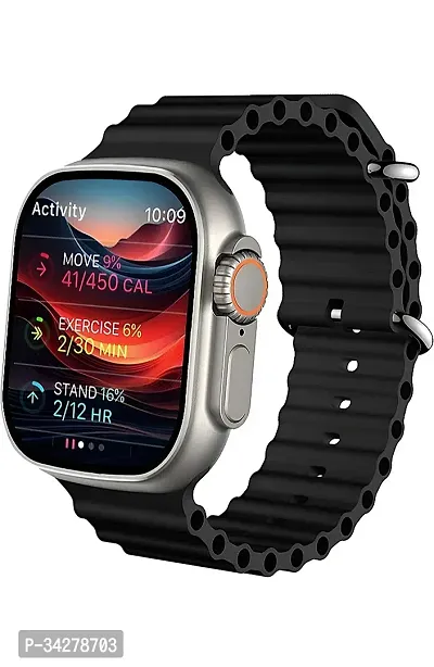 T800 Ultra Smart Watch  Wireless Charger Smartwatch  (Black Strap, Free Size)