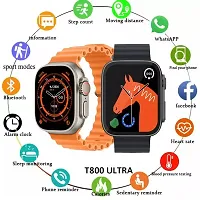 T-800 Ultra Smart Watch With Wireless Charging And Sweatproof NX04 Smartwatch  (BLACK Strap, Free Size)-thumb1