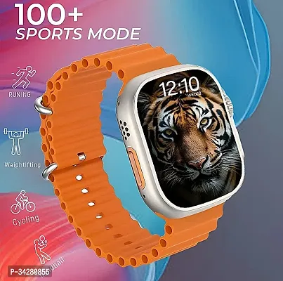 T800 Ultra Honeycomp Edition smart watch with WiFi GPS T800 4G S8 Smartwatch  (ORANGE Strap, Free Size)-thumb5