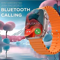 BT Calling Touch Watch 2 Inch Big Amoled display with Many Features T800 Smartwatch  (Orange Strap, Free Size)-thumb1