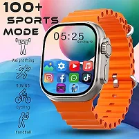 BT Calling Touch Watch 2 Inch Big Amoled display with Many Features T800 Smartwatch  (Orange Strap, Free Size)-thumb3