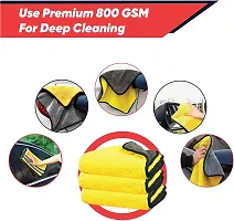 Gomechanic Microfiber Vehicle Washing Cloth (Pack Of 3, 800 GSM)-thumb2