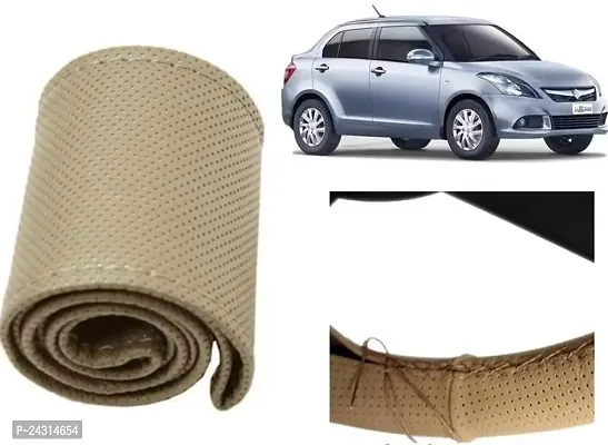 arneja trading company Hand Stiched Steering Cover For Maruti Swift Dzire (Beige, Leatherite)
