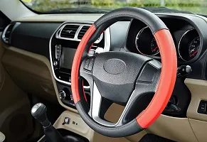 SEMAPHORE Steering Cover For Hyundai Sonata (Black Red, Leatherite)-thumb1