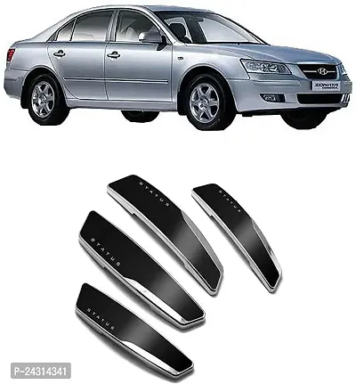 Etradezone Plastic Car Door Guard (Black, Pack of 4, Universal For Car, Sonata)
