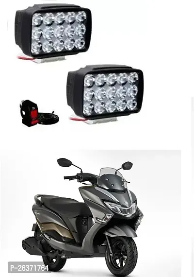 Etradezone Bike 15 Led Light (Pack-2, With Switch) For Suzuki Burgman Street