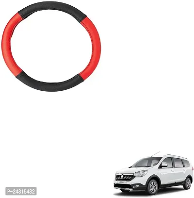 SEMAPHORE Steering Cover For Maruti Lodgy (Black Red, Leatherite)