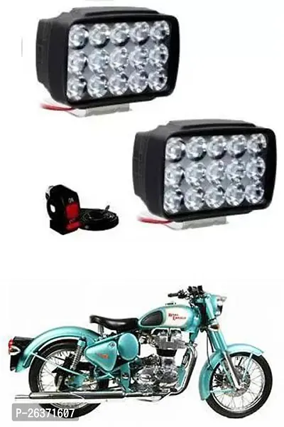 Etradezone Bike 15 Led Light (Pack-2, With Switch) For Royal Enfield Classic 500